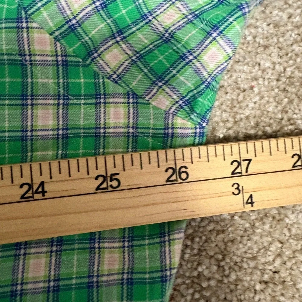 Ralph Lauren Mens Large Blake Button Down Shirt Green Plaid Long Sleeve Preppy